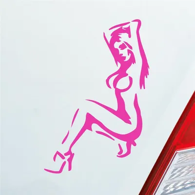 Produktbild von Auto Aufkleber Sexy Girl Pin up Go Go Tuning Motorrad 12x8 cm Pink Sticker Heckscheibenaufkleber