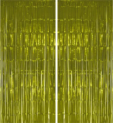 Produktbild von 2x Lametta Vorhang - gelb - 91x244 cm