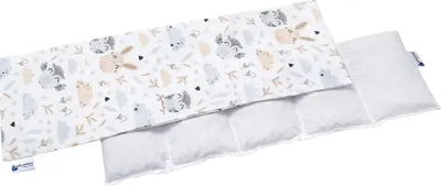 Image de Medi Partners Coussin aux noyaux de cerise 60x20cm 800g 100% coton 5 compartiments Grand coussin chauffant écologique naturel Thérapie par le froid Housse amovible (Clairière)