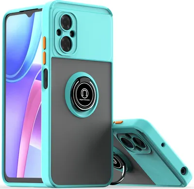 Image de Etui pour Xiaomi Poco M4 5G étui en TPU translucide mat avec support d'anneau et stand Bleu