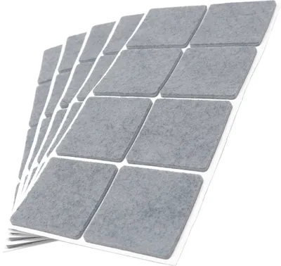 Produktbild von Adsamm® | 40 x selbstklebende Filzgleiter / Grau / 50x50 mm / quadratisch / Möbelgleiter aus Filz mit 3.5 mm Stärke