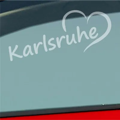 Produktbild von Auto Aufkleber Karlsruhe Herz Stadt City Liebe Love 19,5x8 cm Milchglas Sticker Heckscheibenaufkleber