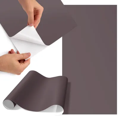 Produktbild von Möbelfolie 65x130 cm - Klebefolie Möbel - Selbstklebende Folie - Folie für Möbel - Möbelfolie Küche - Klebefolie Küche - Möbelfolie Schrank - Wasserdicht - Abwaschbar - Selbstklebend - Luftblasenfrei - Rückstandslos entfernbar - Grau