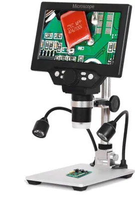 Immagine prodotto di Microscopio digitale - Schermo a colori da 7 pollici - 12 MP - Ingrandimento da 1 a 1200x - Lente d'ingrandimento LCD