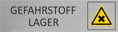 Produktbild von CombiCraft Aluminium Türschild Gefahrstofflager 165x45mm mit 3M-Tape
