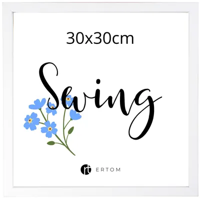 Obrázok produktu pre Rám na fotografie MULTI-SWING SW3030W, biely, 30x30 cm, vyrobený z MDF, so sklom, vhodný na postavenie alebo zavesenie