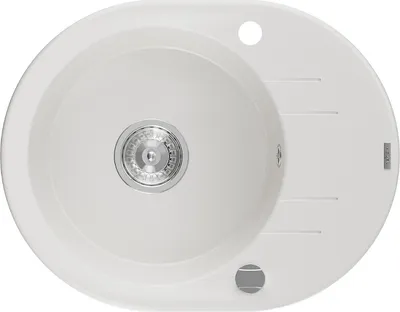 Immagine prodotto di Mexen Kevin lavello in granito 1-vasca con sgocciolatoio 586 x 458 mm, bianco, sifone cromato - 6517581005-20