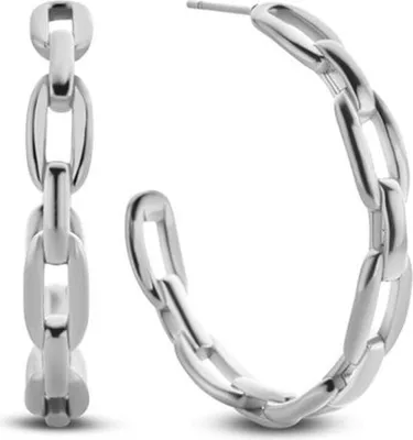 Produktbild von CO88 Collection Ohrringe für Damen – Halbringe aus Stahl – Ø 35 mm – 5,6 mm breit – Pouchette-Verschluss – silberfarben – 8CE-70421