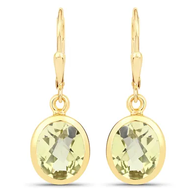 Zdjęcie produktu dla Kolczyki wiszące Vira Jewels, srebro próby 925, 3,0 cm, żółty kwarc cytrynowy i zielony, 147230001V