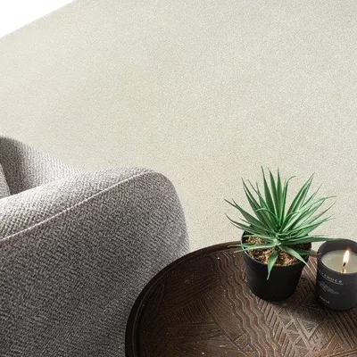 Productafbeelding van Unyqoos® Kortpolig tapijt, crème kleur, 160 x 230 cm, effen design – Gemaakt van polypropyleen, 1850 g/m², machinaal geweven, gecertificeerd met STANDARD 100 by