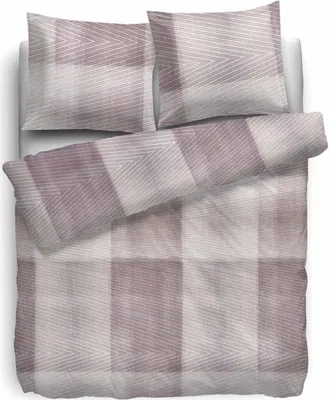 Immagine prodotto di HnL Biancheria da letto in raso Arras a righe Taupe 135x200 cm + 80x80 cm