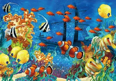 Produktbild von 3 D Ansichtskarte Seaworld, Fische Meerstiere Ozean Postkarte Wackelkarte Hologrammkarte Tiere
