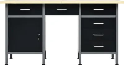 Obrázek produktu pro vidaXL Pracovní stůl černý 160 x 60 x 85 cm Ocel