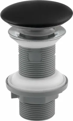 Zdjęcie produktu dla Zestaw odpływowy 5/4" click-clack, korek ceramiczny, wys. 20-70 mm, czarny mat