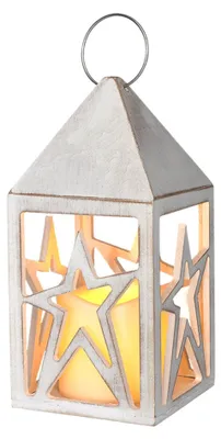 Produktbild von Solight Holzlaterne mit LED-Kerze, 3x AAA 1V232
