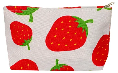 Produktbild von Kosmetiktasche/Waschtasche - Erdbeere - Kulturbeutel/Schminktasche - Kulturtasche - Kosmetiktäschchen - kleine Reisetasche/Stiftetasche - Erwachsene - D..