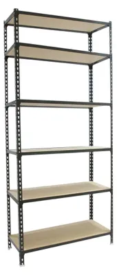 Image de Etagère Légère Sans Vis Maderclick Superplus 6/300 Antracite/bois Antracite/bois 2500x1100x300 - Simonrack