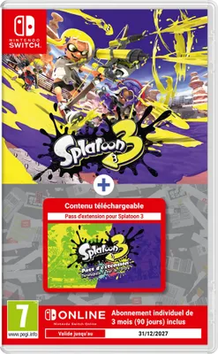 Produktbild von Splatoon 3 + Pass d'Extension (Code) + 3 mois d'abonnement au Nintendo Switch Online (Code) Jeu Nintendo Switch