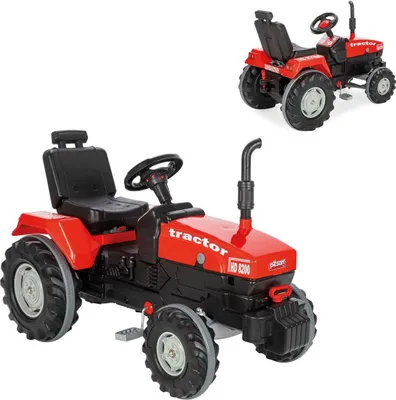 Produktbild von Pilsan Kindertraktor Super 07294 mit Lufthorn, Anhängerkupplung, Pedale rot