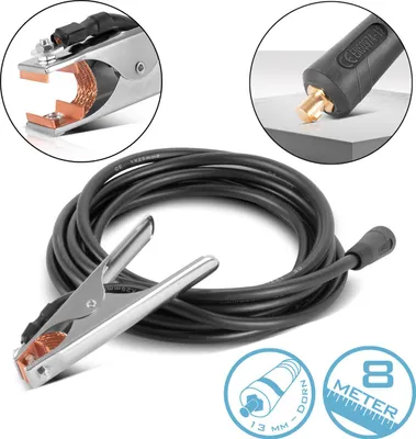 Obrázok produktu pre STAHLWERK Uzemnovacia svorka 300 A Uzemnovacia svorka 8 m zvárací kábel s 25 mm² 13 mm zástrckou