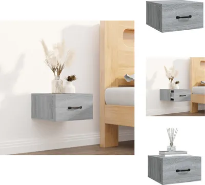 Produktbild von vidaXL Wand-Nachttisch Grau Sonoma 35x35x20 cm -  Nachttische
