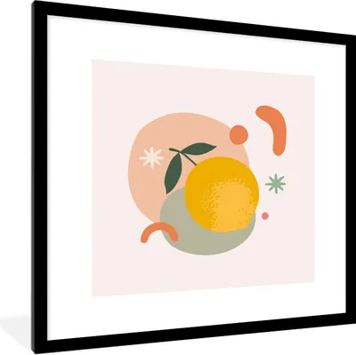 Produktbild von MuchoWow® Gerahmtes Poster Zitrone - Obst - Sommer 40x40 cm - Poster mit Schwarzem Bilderrahmen Wandposter Rahmen Foto Bilder - Poster - Plakat im Rahmen