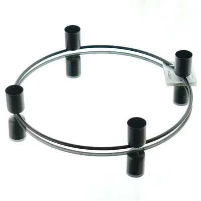 Produktbild von 4er Stab-Kerzenhalter Metall-Adventsring Schwarz Ø 23 cm x 3,5 cm