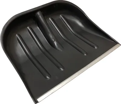 Produktbild von Schneeschaufel Schneeschieber o. Stiel Schwarz 45x35cm Schiebekante Aluprofil