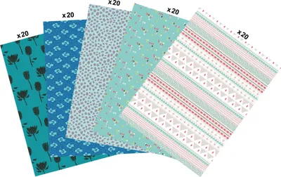Produktbild von Décopatch, Maxi-Packung mit 100 Blatt Décopatch-Papier (30x40cm), blau