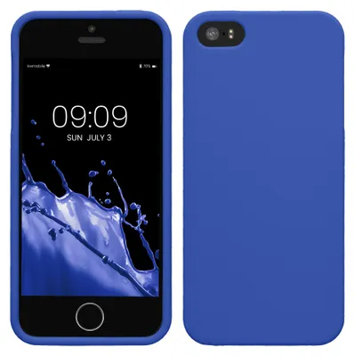 Produktbild von kwmobile Handyhülle für Apple iPhone SE (1.Gen 2016) / iPhone 5 / iPhone 5S Hülle - TPU Case - Kabelloses Laden - Schutzhülle Cover in Baltik Blau
