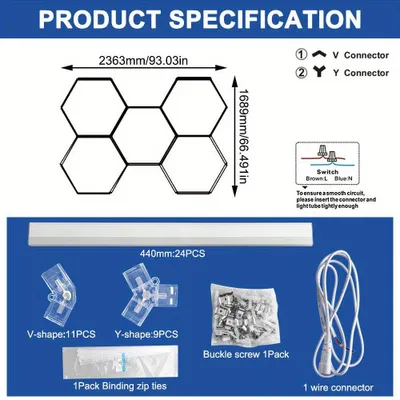 Obrázek produktu pro Hexagonální LED stropní svítidlo - LED stropní osvětlení - LED stropní lampa - Hexagonální světlo - Atmosférické osvětlení