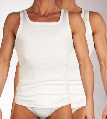 Image de Mango débardeur lot de 2 2-2 rib white hommes