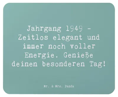 Produktbild von Mr. & Mrs. Panda Mousepad Spruch 1949 Geburtstag - Meeresbrise - Geschenk, pc mauspad, Happy Birthday, besonderen Tag genießen, Mouse Pad, Lebensstil, Glückwunsch, Alter