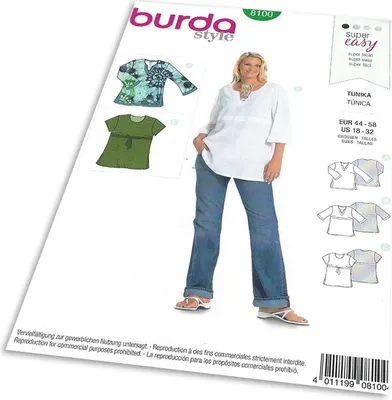 Produktbild von 8100 Tunika, Schnittmuster von Burda