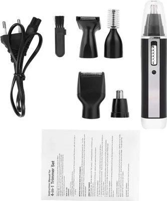 Zdjęcie produktu dla Przenośna golarka elektryczna Kemei 4 w 1 - zestaw do golenia nosa, uszu, brody i brwi, bezpieczny dla mężczyzn, UE