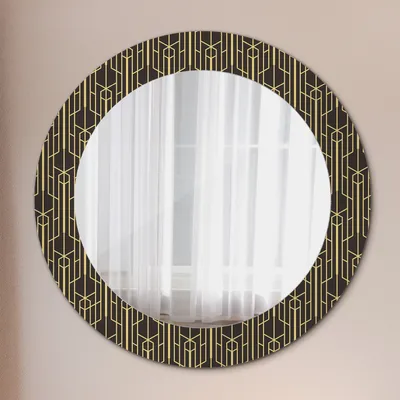 Produktbild von Modern Spiegel - Wandspiegel Design Wandmontage – Badspiegel mit Aufdruck - Rundspiegel - Abstrakt - Runder: Ø60 cm