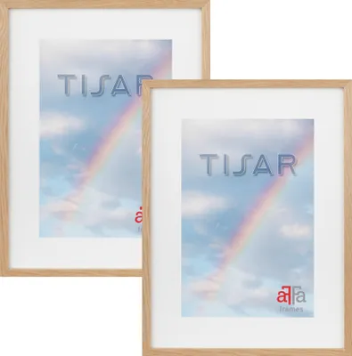 Produktbild von aFFa frames,  Tisar, Bilderrahmen aus Holz, rechteckig, mit Acrylglasfront, Beige, 29,7x42 cm, 2er Set