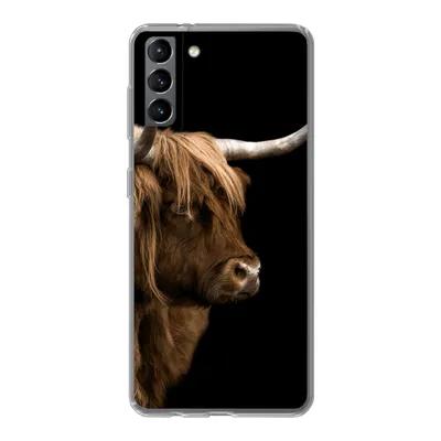 Produktbild von MuchoWow® Handyhülle Schutzhülle Hülle für Samsung Galaxy S21 Plus Schottischer Highlander - Kuh - Schwarz Silikon Softcase Handy Hülle - Handy-Tasche