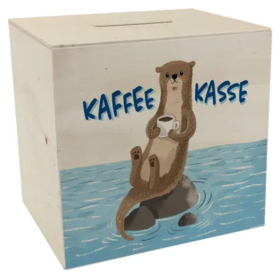 Produktbild von Spardose aus Holz mit Ottermotiv