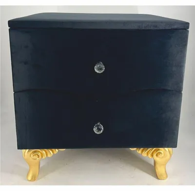 Immagine prodotto di Casa Padrino Comodino barocco con 2 cassetti nero/oro - Mobili da camera in stile barocco