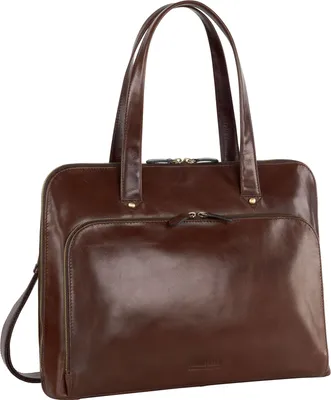 Produktbild von LEONHARD HEYDEN Leder Aktentasche Umhängetasche mit Laptopfach Cambridge Briefcase 1 Compartment Red Brown braun