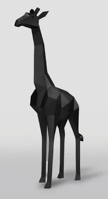 Image de Casa Padrino Sculpture décorative XXL Girafe Noir H. 190 cm