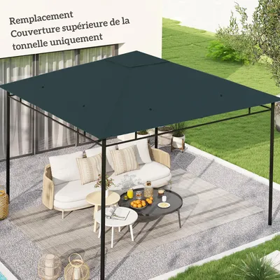 Produktbild von Sweiko Ersatzdach für Gartenpavillon, Polyester, 2,98 x 2,98 m, Dunkelgrau