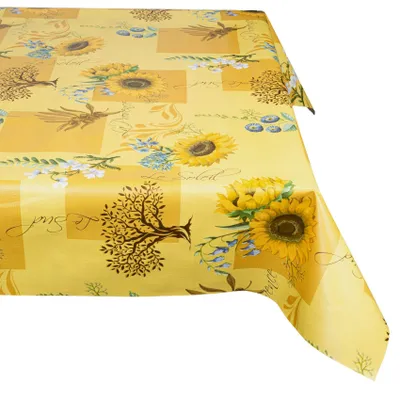 Tischdecke wasserabweisend abwaschbar Gelb 180x100cm Band Rustikaler Sonnenblume, Hauptbild