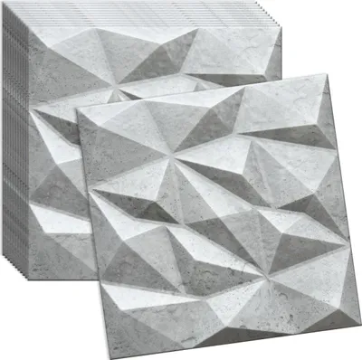 Produktbild von Verdico | 3D Wandpaneel Polystyrol - Betonarchitektur - 50x50 cm - 12 Stück - Modernes Design - Einfache Montage, Wand- & Deckenverkleidung