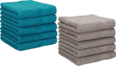 Produktbild von Betz 10 Stück Seiftücher 30x30 cm PALERMO 100% Baumwolle  Farbe: petrol und stone