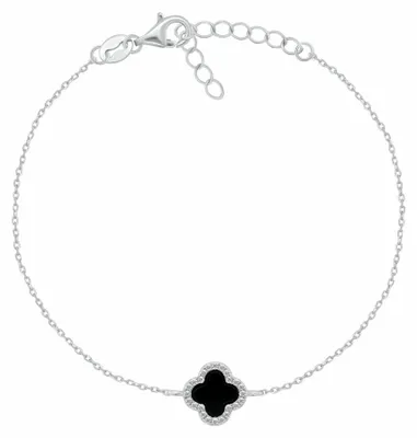 Produktbild von Silberarmband fü r Damen Vierblä ttriges Kleeblatt BRC239WBC