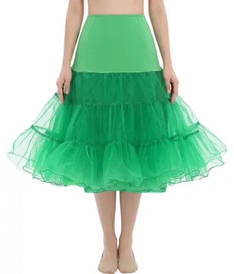 Produktbild von Damen-Tüllrock Petticoat Cancan 1950er Vintage Eleganter Grüner L