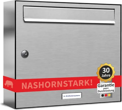 Produktbild von 1er Edelstahl Briefkasten Anlage 1 Fach Wandbriefkasten Postkasten