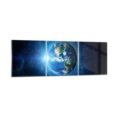 Produktbild von Bilder auf glas - Erde Universum Sterne Galaxie - 150x50cm - Glasbilder - Wandbilder - Kunstdruck - zum Aufhängen bereit - Wanddekoration aus Glas - Glas Bilder - Wandbild auf Glas - GCA150x50-2943